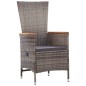 vidaXL Set da Pranzo da Giardino 9 pz con Cuscini in Polyrattan Grigio  