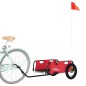 vidaXL Rimorchio per Bici da Carico Rosso in Tessuto Oxford e Ferro vidaXL Rimorchio per Bici da Carico Rosso in Tessuto Oxford e Ferro