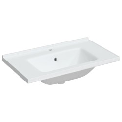 vidaXL Lavandino da Bagno Bianco 81x48x19,5cm Rettangolare in Ceramica