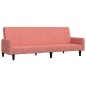 vidaXL Divano Letto a 2 Posti Rosa in Velluto vidaXL Divano Letto a 2 Posti Rosa in Velluto