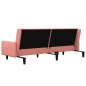 vidaXL Divano Letto a 2 Posti Rosa in Velluto vidaXL Divano Letto a 2 Posti Rosa in Velluto