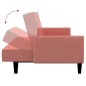 vidaXL Divano Letto a 2 Posti Rosa in Velluto vidaXL Divano Letto a 2 Posti Rosa in Velluto