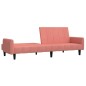 vidaXL Divano Letto a 2 Posti Rosa in Velluto vidaXL Divano Letto a 2 Posti Rosa in Velluto