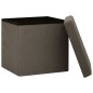 vidaXL Sgabello con Contenitore Pieghevole Marrone in Simil Lino vidaXL Sgabello con Contenitore Pieghevole Marrone in Simil Lino