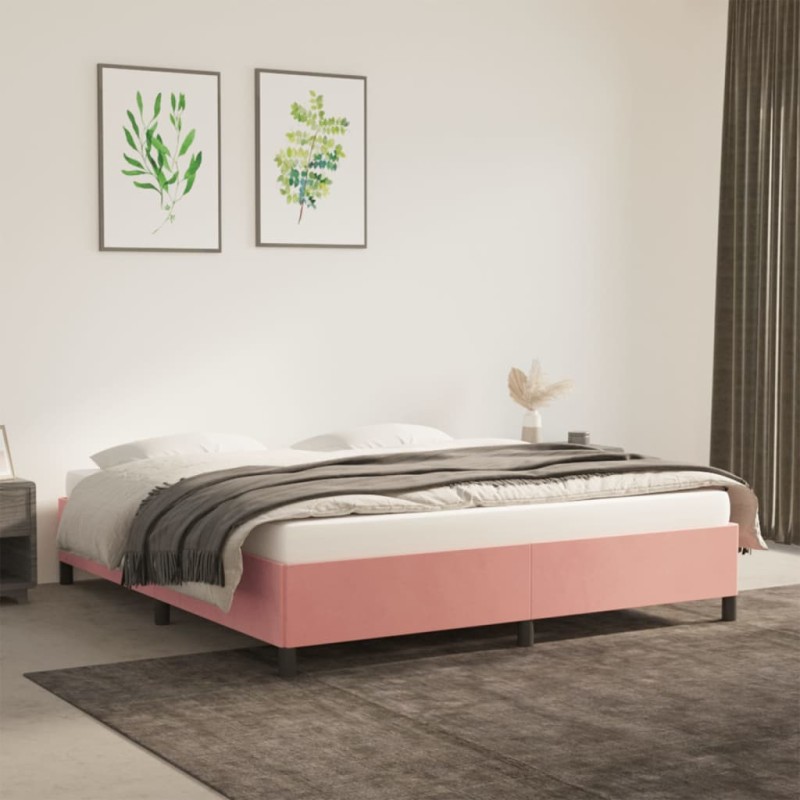 vidaXL Giroletto Rosa 180x200 cm in Velluto vidaXL Giroletto Rosa 180x200 cm in Velluto