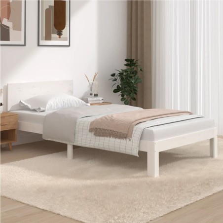 vidaXL Giroletto Bianco 100x200 cm in Legno Massello di Pino