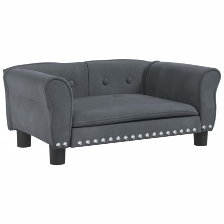 vidaXL Lettino per Cani Grigio Scuro 70x45x30 cm in Velluto