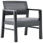 vidaXL Set Divani da Giardino con Cuscini 3 pz in Plastica Grigio