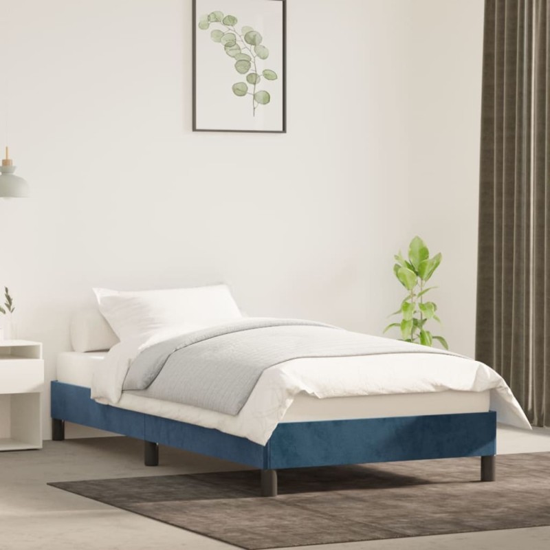vidaXL Giroletto Blu Scuro 90x200 cm in Velluto vidaXL Giroletto Blu Scuro 90x200 cm in Velluto