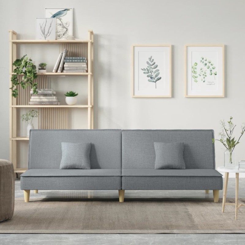 vidaXL Divano Letto Grigio Chiaro in Tessuto vidaXL Divano Letto Grigio Chiaro in Tessuto