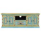 vidaXL Mobile Porta TV Blu 110x30x40 cm in Legno Massello di Mango