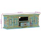 vidaXL Mobile Porta TV Blu 110x30x40 cm in Legno Massello di Mango
