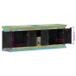 vidaXL Mobile Porta TV Blu 110x30x40 cm in Legno Massello di Mango
