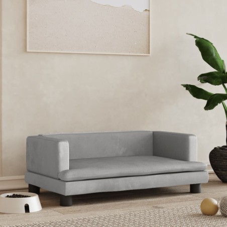 vidaXL Lettino per Cani Grigio Chiaro 80x45x30 cm in Velluto