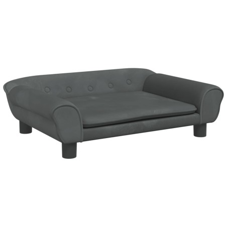 vidaXL Lettino per Cani Grigio Scuro 70x48x22 cm in Velluto