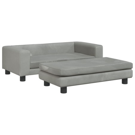 vidaXL Lettino Cani con Estensione Grigio Chiaro 100x50x30 cm Velluto