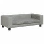 vidaXL Lettino Cani con Estensione Grigio Chiaro 100x50x30 cm Velluto vidaXL Lettino Cani con Estensione Grigio Chiaro 100x50x30 cm Velluto