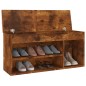 vidaXL Panca Porta Scarpe Cuscino Rovere Fumo 104x30x49cm Multistrato vidaXL Panca Porta Scarpe Cuscino Rovere Fumo 104x30x49cm Multistrato
