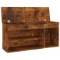 vidaXL Panca Porta Scarpe Cuscino Rovere Fumo 104x30x49cm Multistrato vidaXL Panca Porta Scarpe Cuscino Rovere Fumo 104x30x49cm Multistrato