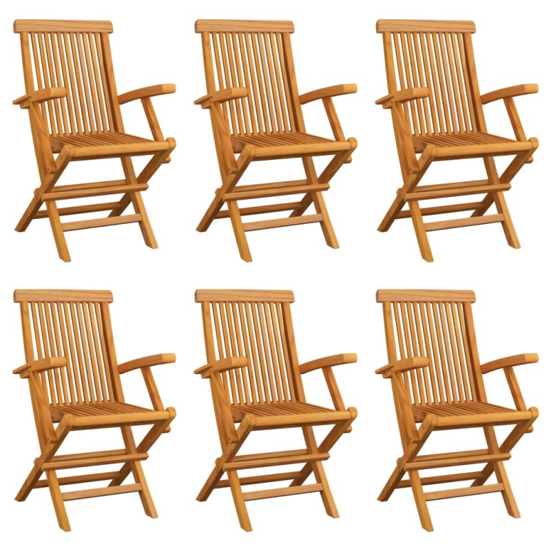 Sedie da Giardino Pieghevoli 6 pz in Legno Massello di Teak Sedie da Giardino Pieghevoli 6 pz in Legno Massello di Teak