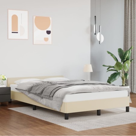 vidaXL Giroletto con Testiera senza Materasso Crema 120x200 cm
