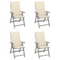Sedie da Giardino Reclinabili 4 pz con Cuscini Massello Acacia Sedie da Giardino Reclinabili 4 pz con Cuscini Massello Acacia