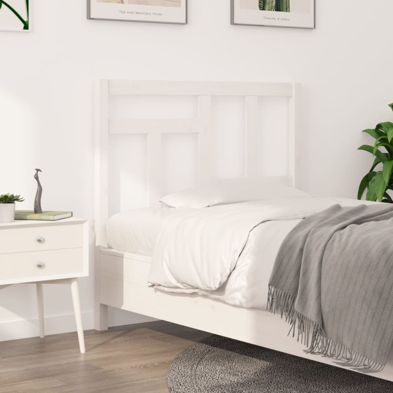 Testiera per Letto Bianca 105,5x4x100 cm Legno Massello di Pino Testiera per Letto Bianca 105,5x4x100 cm Legno Massello di Pino