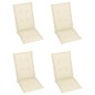 Sedie da Giardino Reclinabili 4 pz con Cuscini Massello Acacia Sedie da Giardino Reclinabili 4 pz con Cuscini Massello Acacia