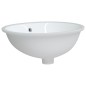 vidaXL Lavandino da Bagno Bianco 47x39x21 cm Ovale in Ceramica
