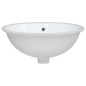 vidaXL Lavandino da Bagno Bianco 47x39x21 cm Ovale in Ceramica