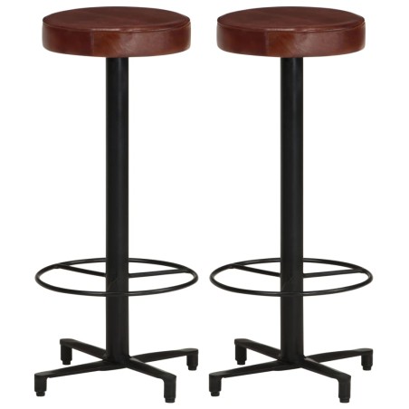 vidaXL Sgabelli da Bar 2 pz 76 cm in Vera Pelle