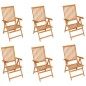 vidaXL Sedie da Giardino 6 pz con Cuscini Beige in Massello di Teak vidaXL Sedie da Giardino 6 pz con Cuscini Beige in Massello di Teak