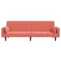vidaXL Divano Letto a 2 Posti con 2 Cuscini Rosa in Velluto vidaXL Divano Letto a 2 Posti con 2 Cuscini Rosa in Velluto