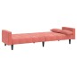 vidaXL Divano Letto a 2 Posti con 2 Cuscini Rosa in Velluto vidaXL Divano Letto a 2 Posti con 2 Cuscini Rosa in Velluto