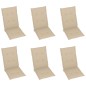 vidaXL Sedie da Giardino 6 pz con Cuscini Beige in Massello di Teak vidaXL Sedie da Giardino 6 pz con Cuscini Beige in Massello di Teak