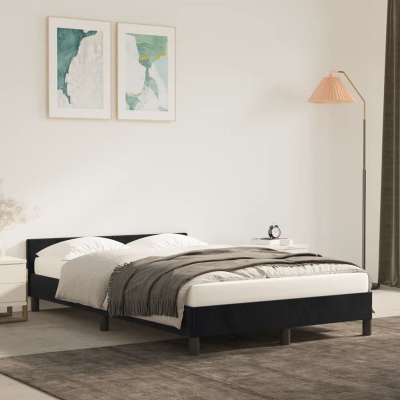 vidaXL Giroletto senza Materasso Nero 120x200 cm Velluto