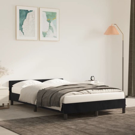 vidaXL Giroletto senza Materasso Nero 120x200 cm Velluto