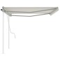 Tenda da Sole Retrattile Manuale con Pali 4,5x3,5 m Crema Tenda da Sole Retrattile Manuale con Pali 4,5x3,5 m Crema