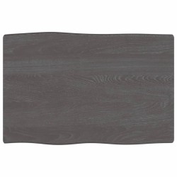 vidaXL Piano Tavolo Grigio Scuro 60x40x2 cm in Rovere Non Trattato