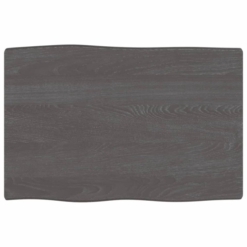 vidaXL Piano Tavolo Grigio Scuro 60x40x2 cm in Rovere Non Trattato