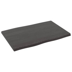 vidaXL Piano Tavolo Grigio Scuro 60x40x2 cm in Rovere Non Trattato