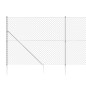 vidaXL Recinzione a Rete con Picchetti Ancoraggio Argento 1,8x25 m vidaXL Recinzione a Rete con Picchetti Ancoraggio Argento 1,8x25 m