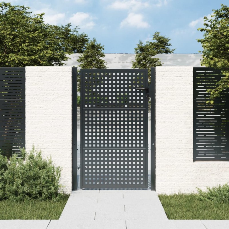 vidaXL Cancello Giardino Antracite 105x200 cm in Acciaio vidaXL Cancello Giardino Antracite 105x200 cm in Acciaio