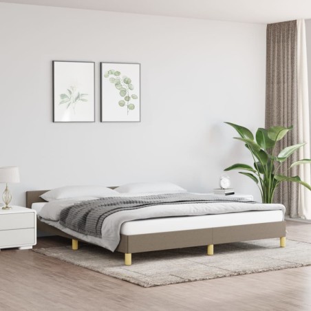 vidaXL Giroletto senza Materasso Tortora 180x200 cm in Tessuto
