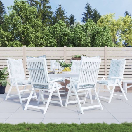 vidaXL Cuscini per Sedie 6 pz Motivo a Foglie 120x50x7 cm in Tessuto