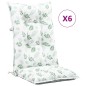 vidaXL Cuscini per Sedie 6 pz Motivo a Foglie 120x50x7 cm in Tessuto