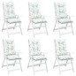 vidaXL Cuscini per Sedie 6 pz Motivo a Foglie 120x50x7 cm in Tessuto