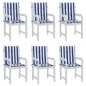 vidaXL Cuscini Sedia Schienale Basso 6pz Strisce Bianche e Blu Tessuto vidaXL Cuscini Sedia Schienale Basso 6pz Strisce Bianche e Blu Tessuto