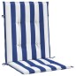 vidaXL Cuscini Sedia Schienale Basso 6pz Strisce Bianche e Blu Tessuto vidaXL Cuscini Sedia Schienale Basso 6pz Strisce Bianche e Blu Tessuto