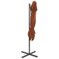 Ombrellone a Sbalzo con Doppia Copertura 250x250 cm Terracotta Ombrellone a Sbalzo con Doppia Copertura 250x250 cm Terracotta
